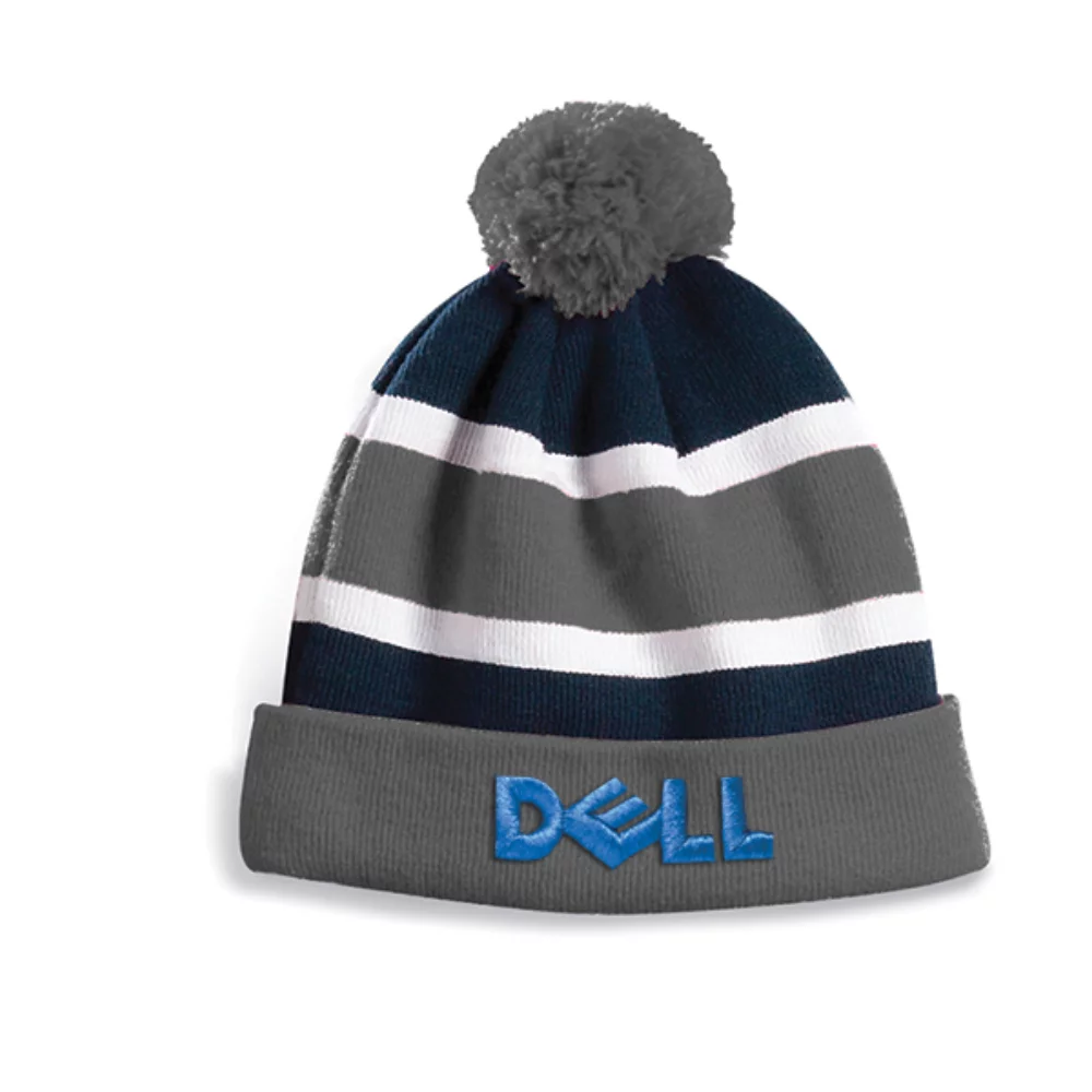 Bonnet Edmundston avec doublure en micro-polaire, revers et pompon.