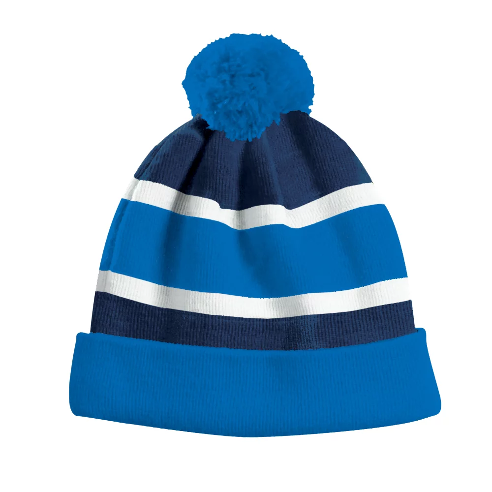 Bonnet Edmundston avec doublure en micro-polaire, revers et pompon.