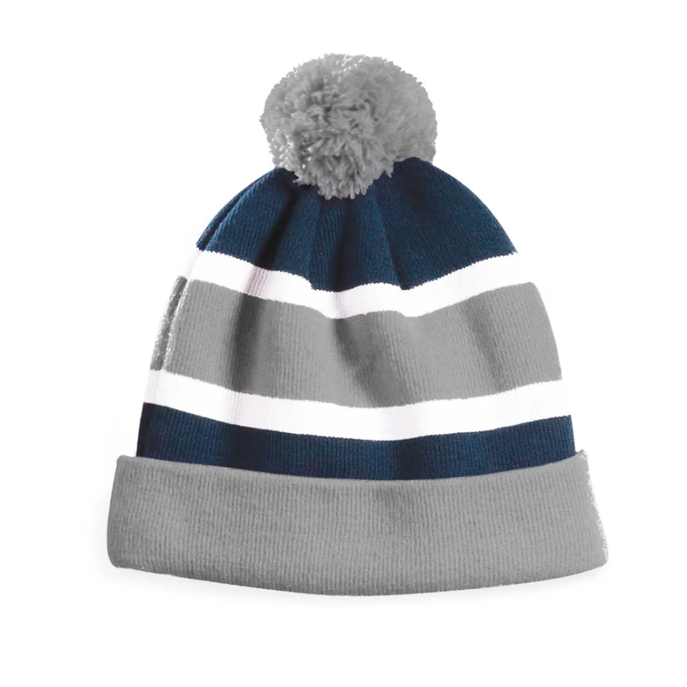 Bonnet Edmundston avec doublure en micro-polaire, revers et pompon.