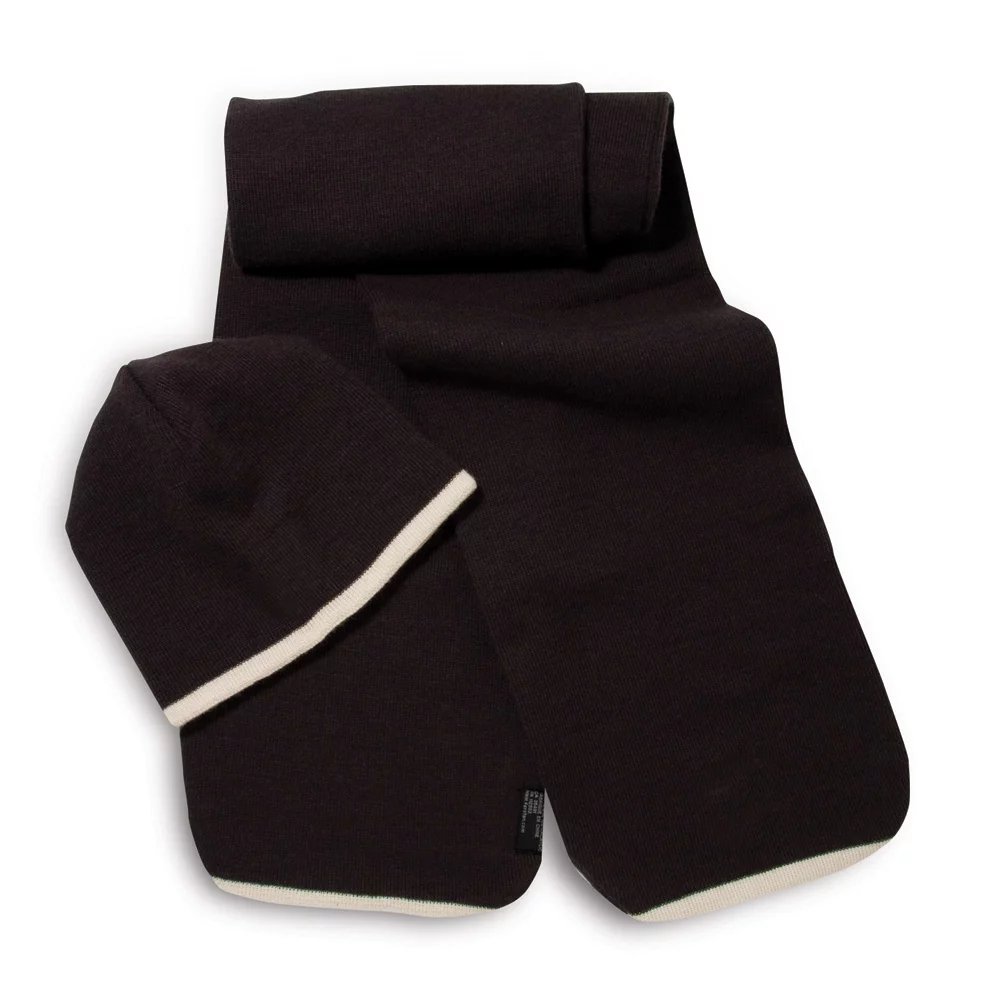 Fargo Scarf & Beanie Set w/Striped Edge