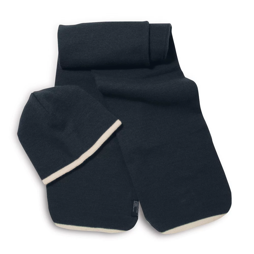 Ensemble écharpe et bonnet Fargo avec bordure rayée