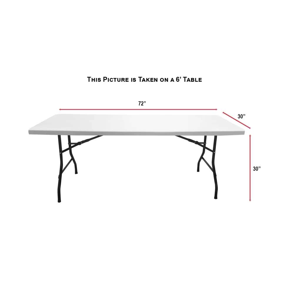 Sublimated Stretch Curved Fit Table Throw for 6ft table, 3 sided, Open Back