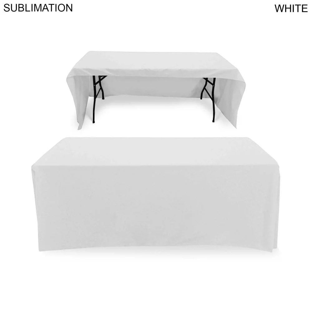 Sublimated Table Cloth for 6' Table, Drape Style, 3 sided, Open Back