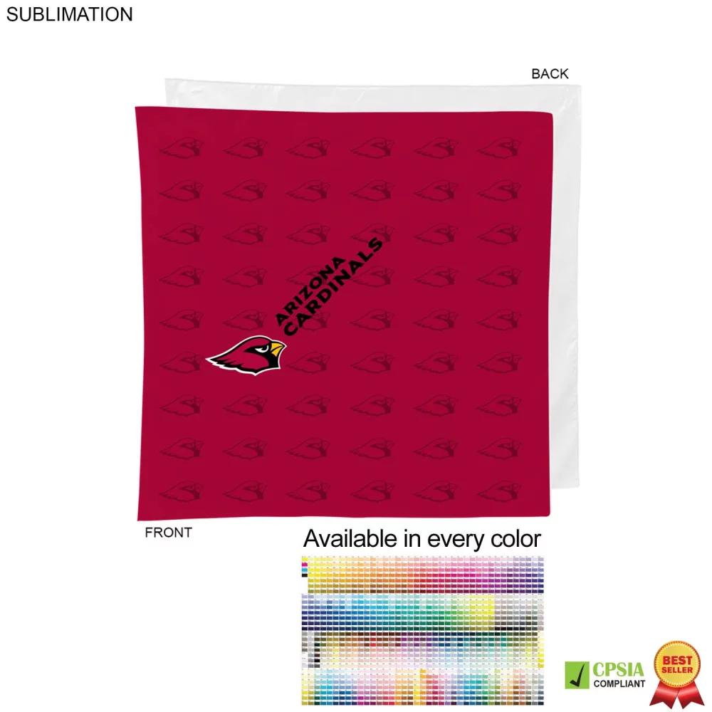 Square Bandana, 22x22, Sublimated Edge to Edge 1 side