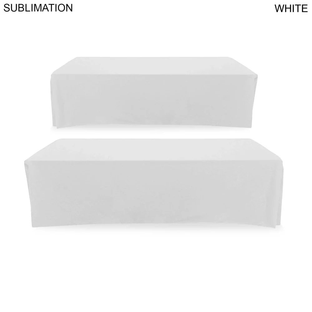 48 Hour Quick Ship - Sublimated Table Cloth for 8' table, Drape style, 4 sided, Closed Back