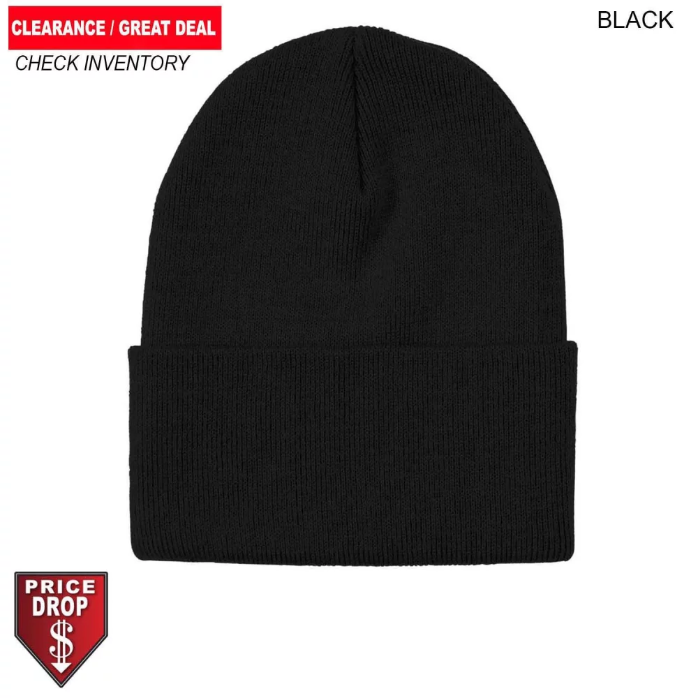 Bonnet tricoté avec revers de 3 pouces, disponible en couleur noire, vierge uniquement, MEILLEURE VENTE