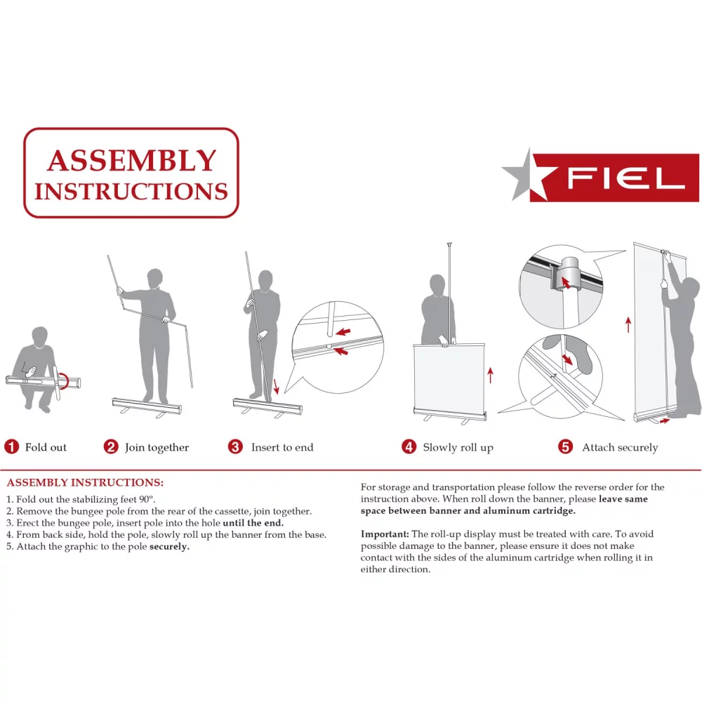 Deluxe Wide Base Retractable Banner with Graphics, Stand and Bag, 33.5x79, Easy to setup