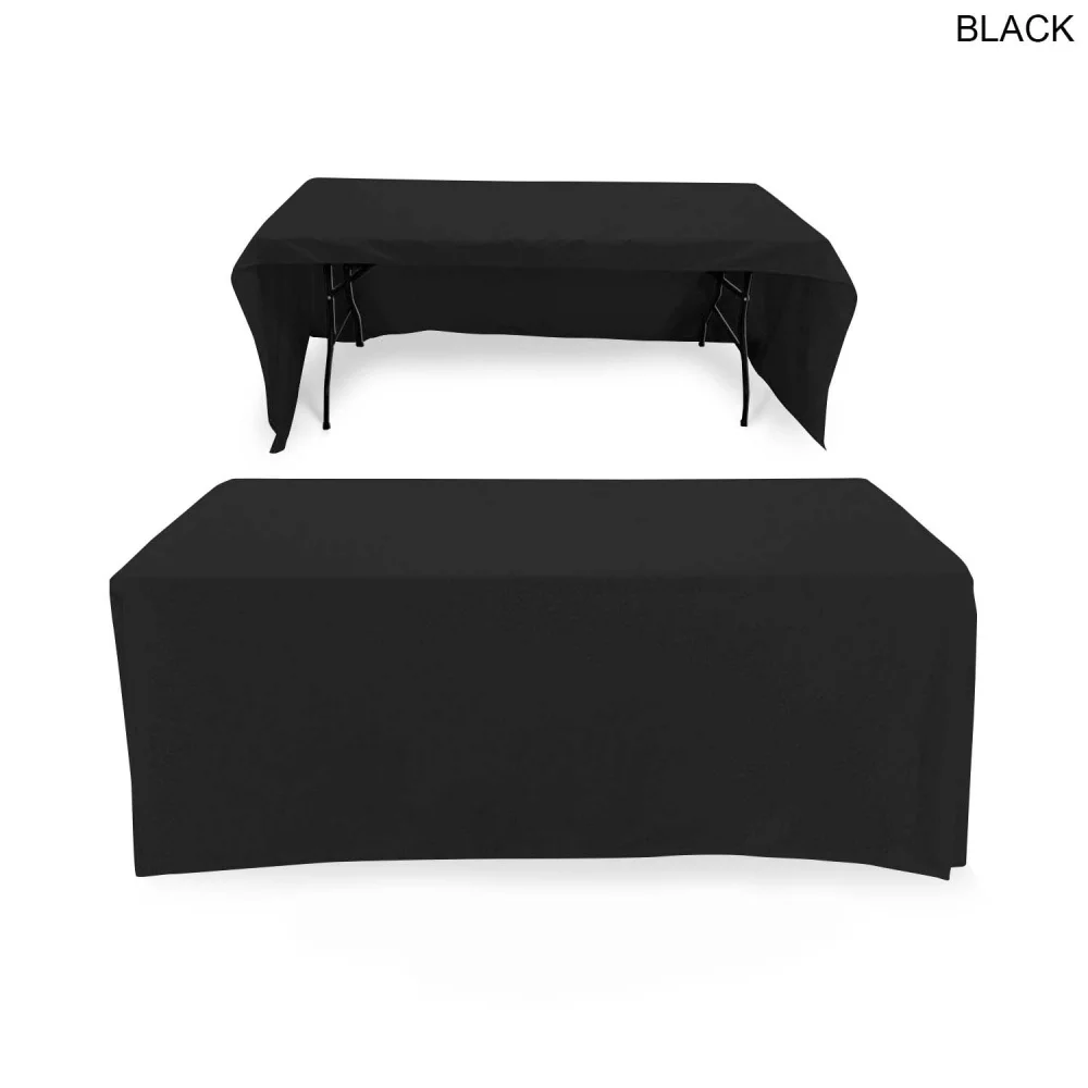 Polycotton Twill Table Throw for 6' Table, Drape style, 3 sided, Open Back, Heat Transfer Logo