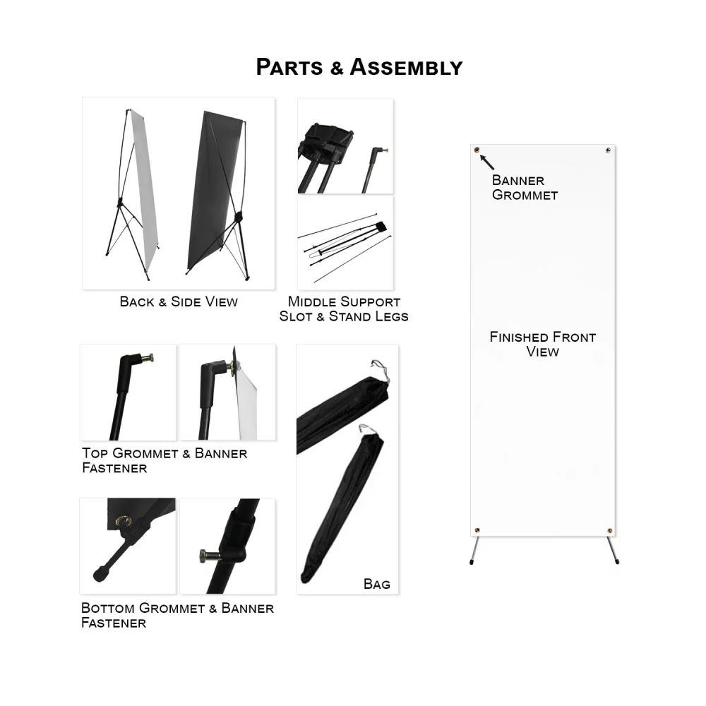 Tradeshow Package, Banner with X-Stand + Sublimated Tablerunner, Easy to setup