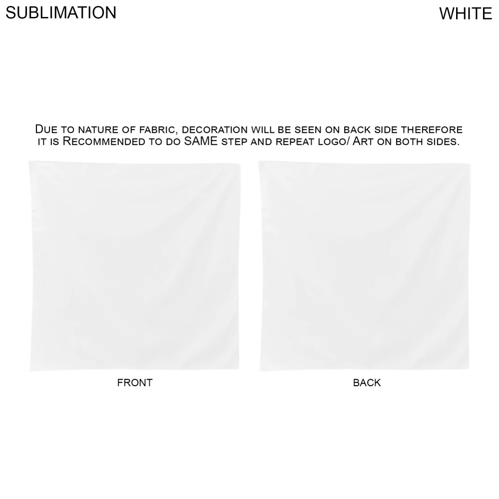 Bandana sublimée colorée, 22x22, sublimée bord à bord sur 2 côtés.