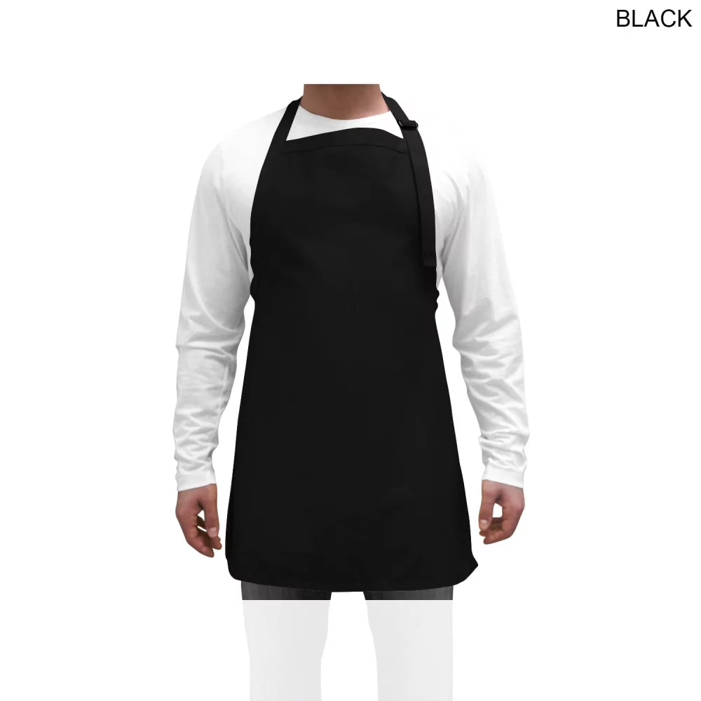 72 Hr Fast Ship - Domestic made Twill Bib Apron, 25x28, 2 Pockets, Adjust Neck, Heat Transfer Logo