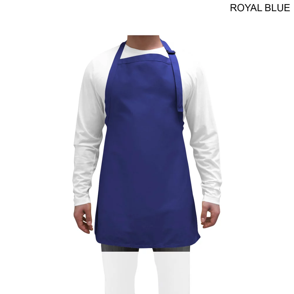 Twill Bib Apron, 25x28, No Pockets, Adjustable Neck, Heat Transfer logo, In Stock