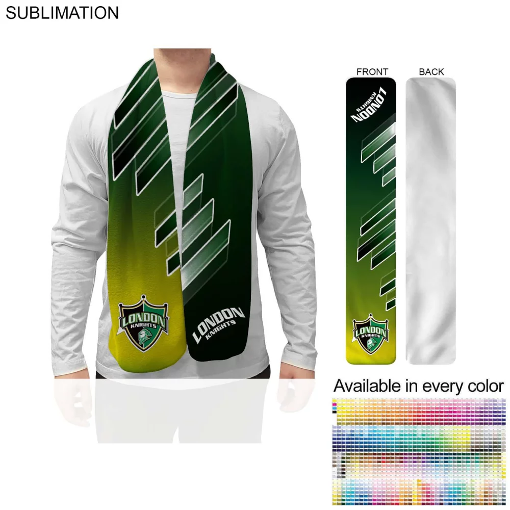 Ultra Soft and Smooth Microfleece Scarf, 8x60, Sublimated Edge to Edge 1 side