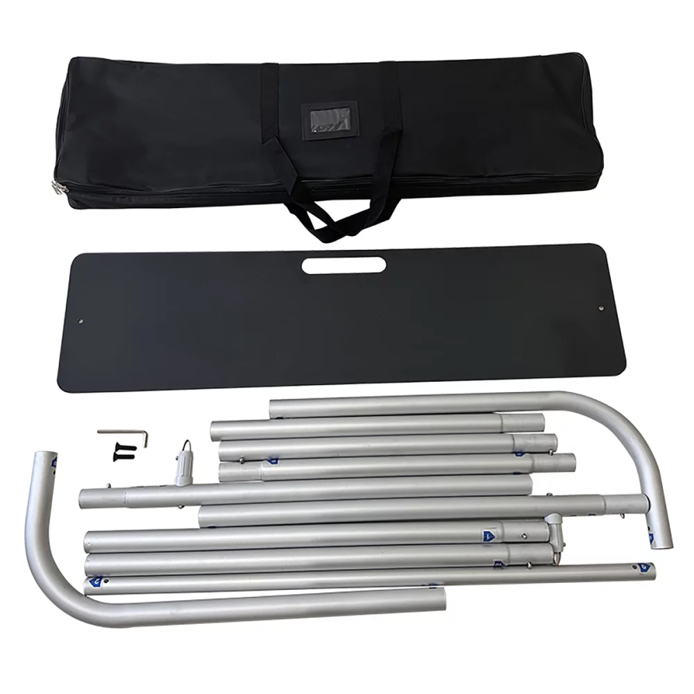 3'W x 90"H EuroFit Banner Hardware Only, Frame with Steel Base and Carry Case, Graphics not included