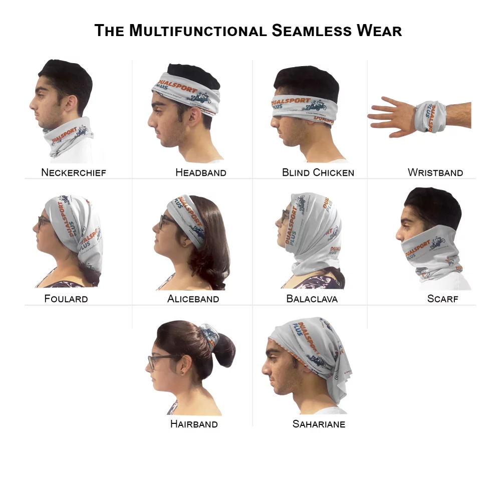 Cache-cou tubulaire multifonction sublimé fabriqué domestiquement, bandana Fandana.