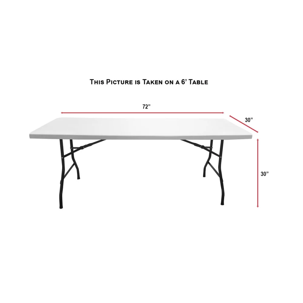 6' LazerCut 4-Sided PREMIUM Sublimated Tablecloth, Drape Style, Closed Back