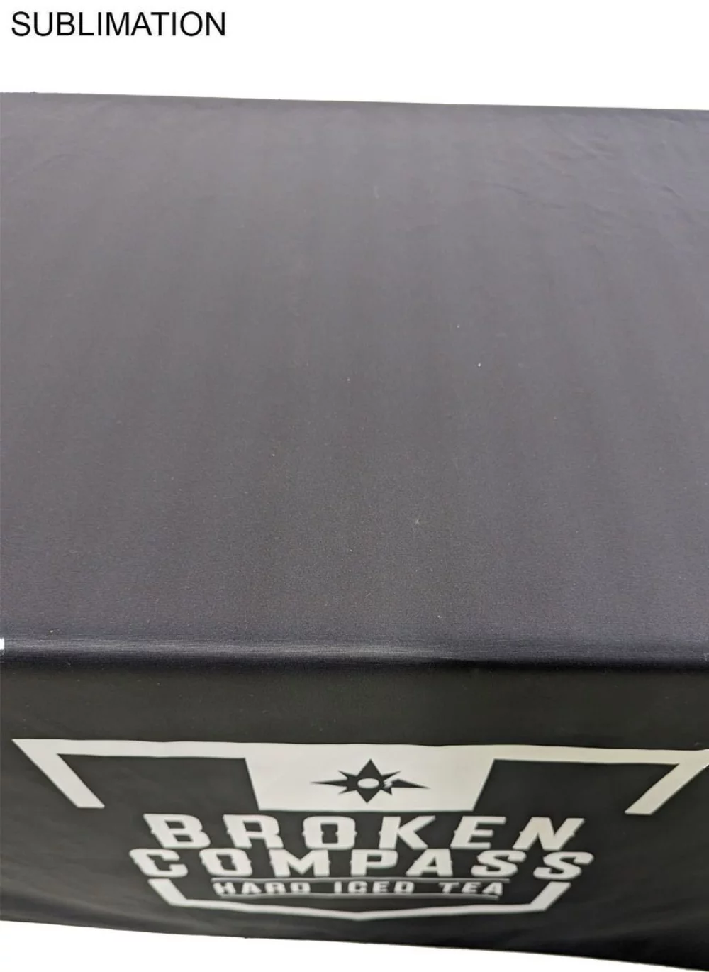 Sublimated PREMIUM Table Cloth for 6' table, Drape style, 4 sided, Closed Back, Rounded Corners