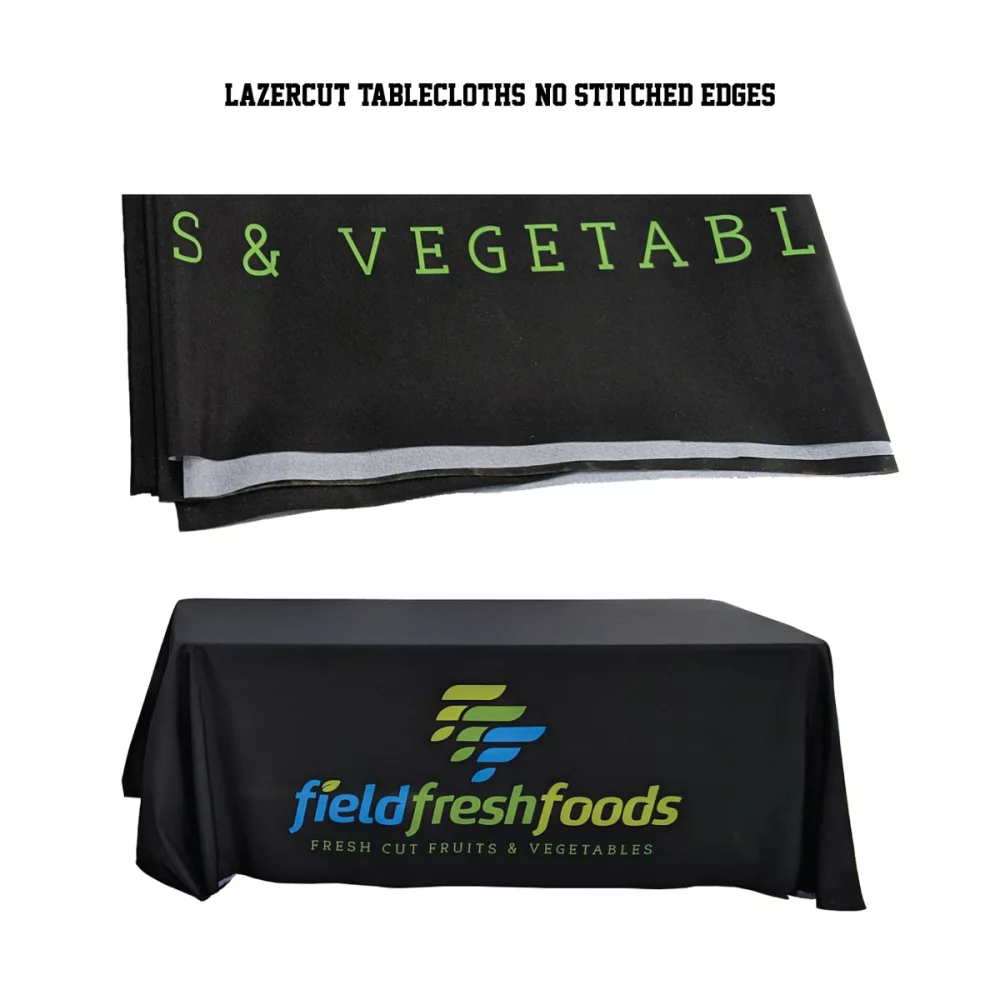 24 Hr Express Ship - 16' LazerCut, 4-Sided Sublimated Tablecloth, (on 2 x 8ft tables combined)