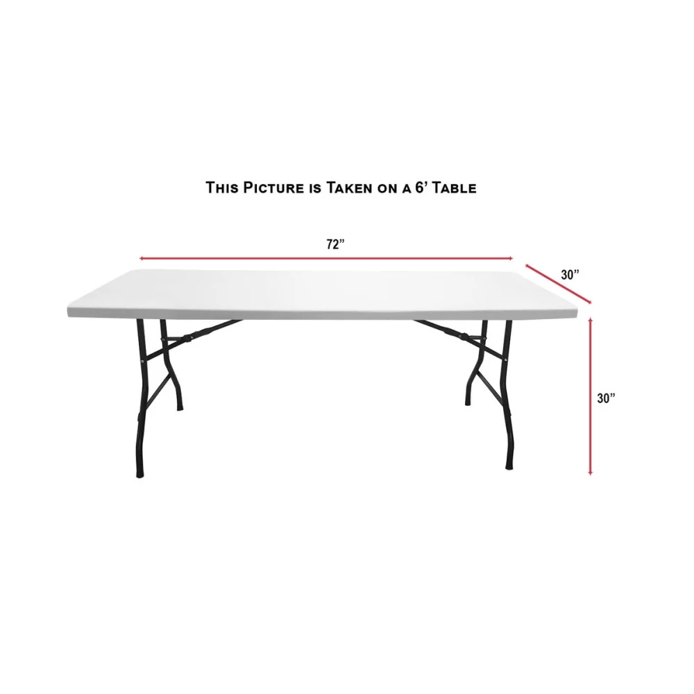 24Hr Express Ship - Sublimated PREMIUM Cloth for 6' Table, Drape Style, Open Back, Rounded Corners