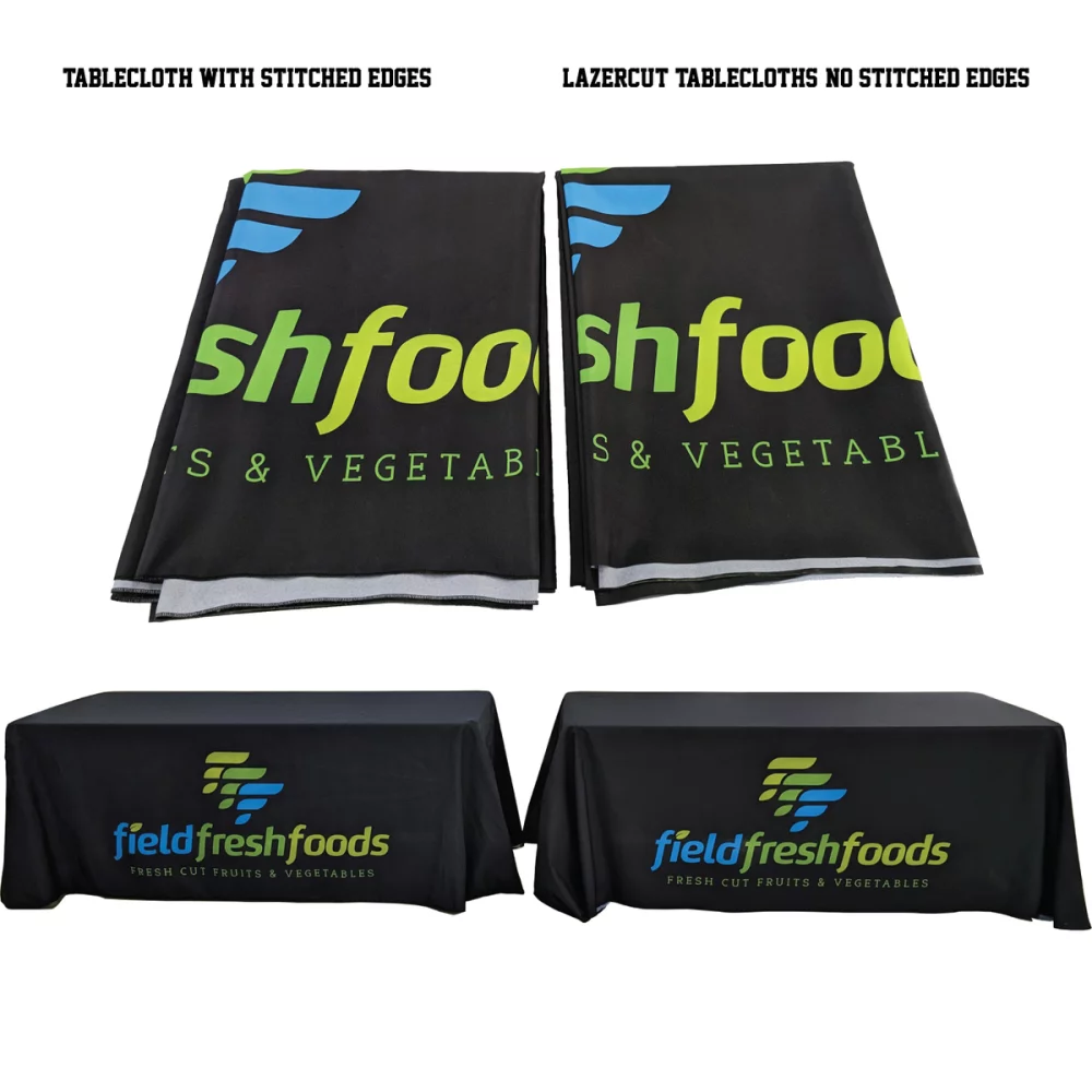 24 Hr Express Ship - 16' LazerCut, 4-Sided Sublimated Tablecloth, (on 2 x 8ft tables combined)