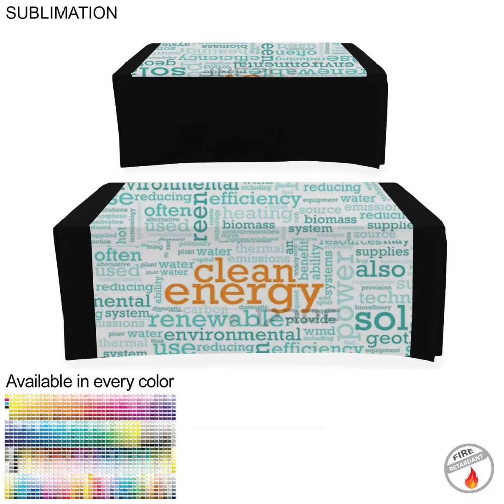 Sublimated Wider Table Runner, 60x60, Covers Front and Top of the table