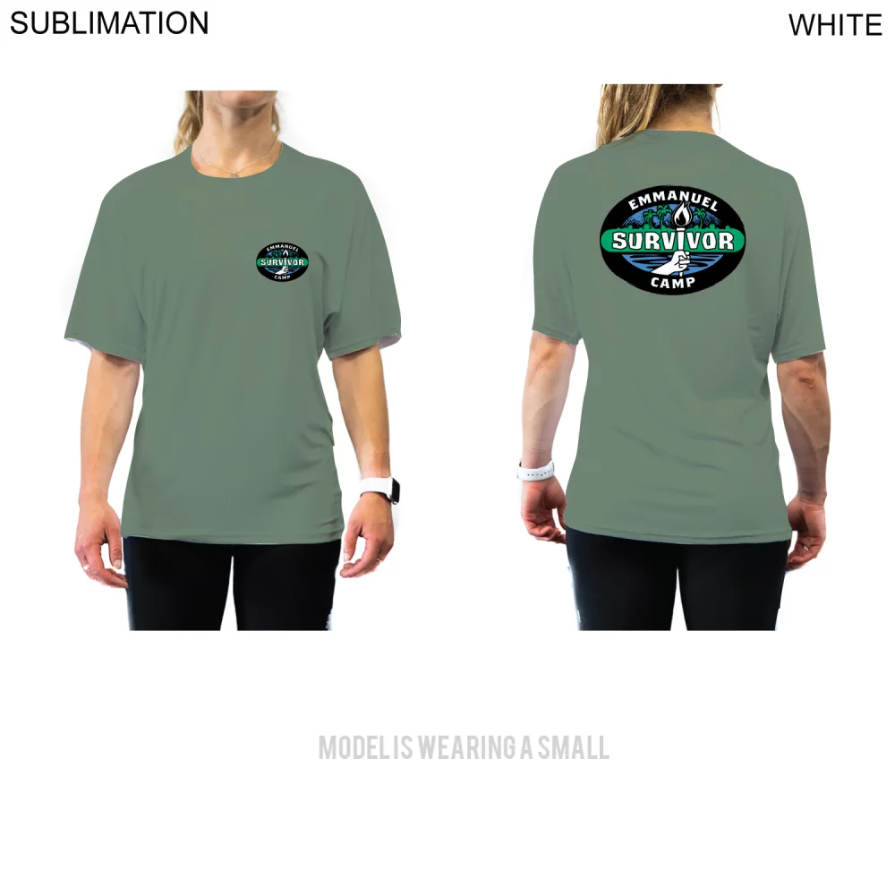T-shirt unisexe sublimé sur le thème "Survivor", AUCUN FRAIS DE CONFIGURATION