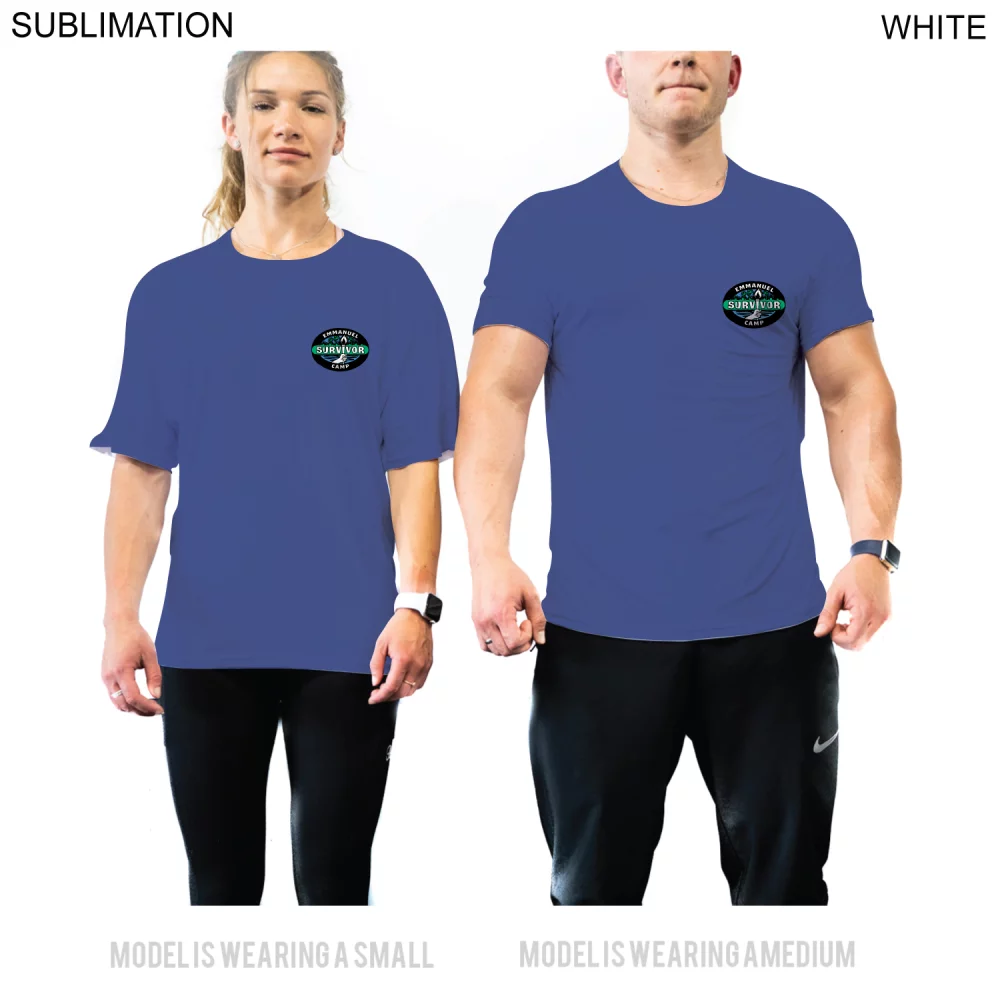 T-shirt unisexe sublimé sur le thème "Survivor", AUCUN FRAIS DE CONFIGURATION