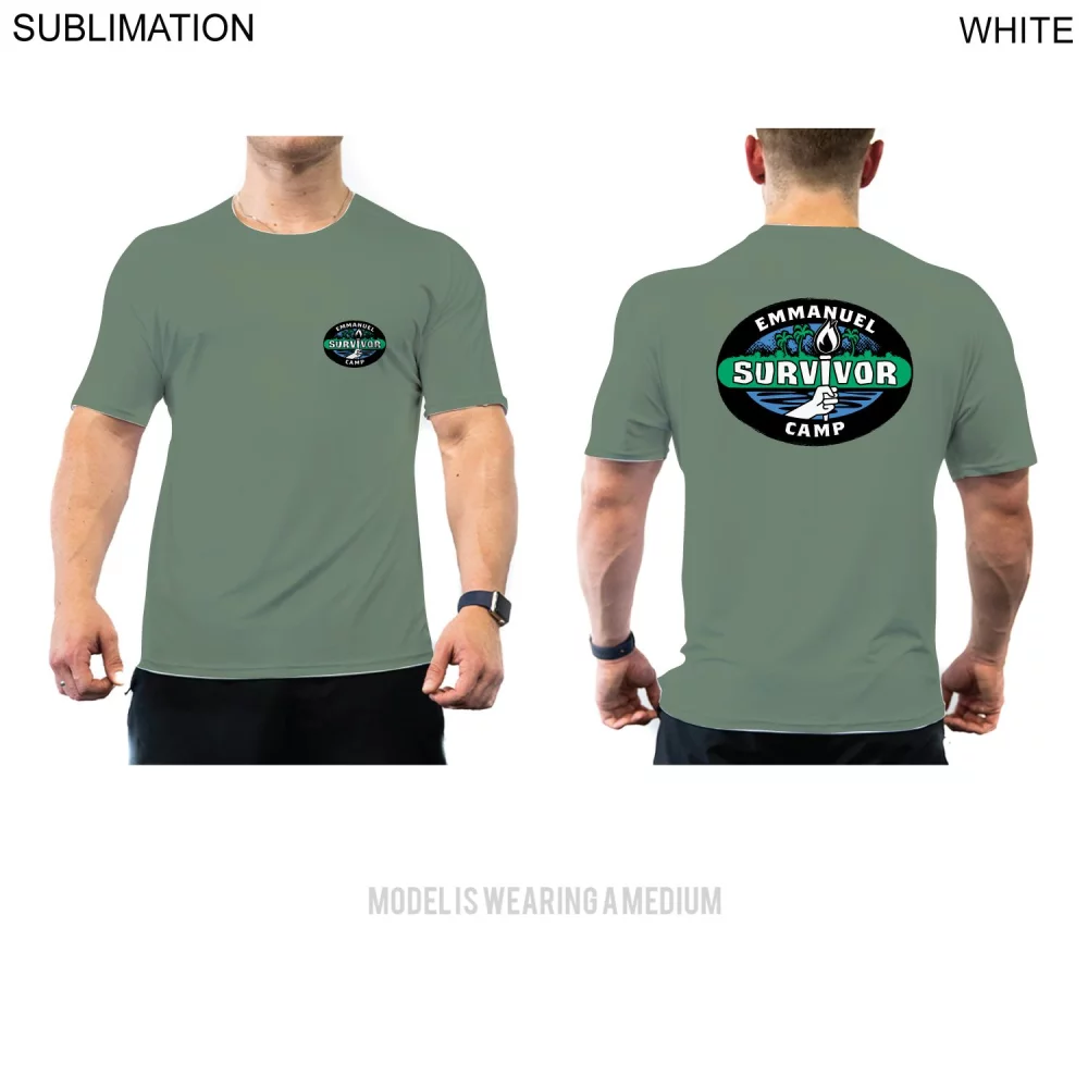 T-shirt unisexe sublimé sur le thème "Survivor", AUCUN FRAIS DE CONFIGURATION