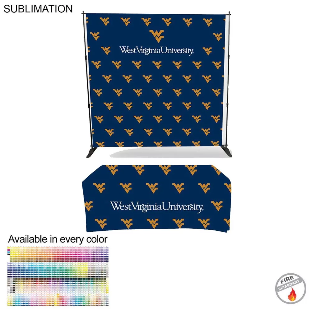 Tradeshow Booth Package Deluxe, 8' Expanding Display and 6' Sublimated PREMIUM Tablecloth