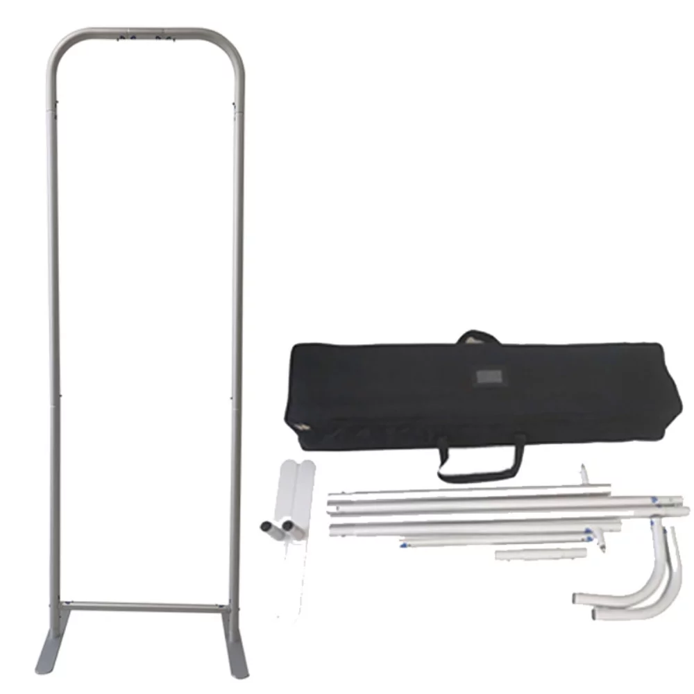 2'W x 78"H EuroFit Straight Wall Hardware Only, Frame and Carry Case. Graphics are not included