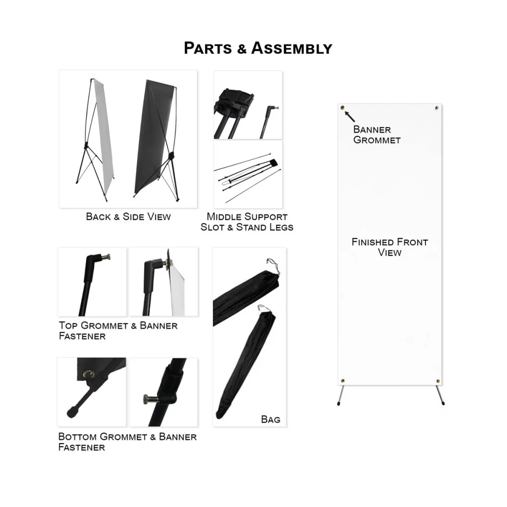 48Hr Quick Ship - Tradeshow Package, Banner with X-Stand + Sublimated Tablerunner, Easy to setup