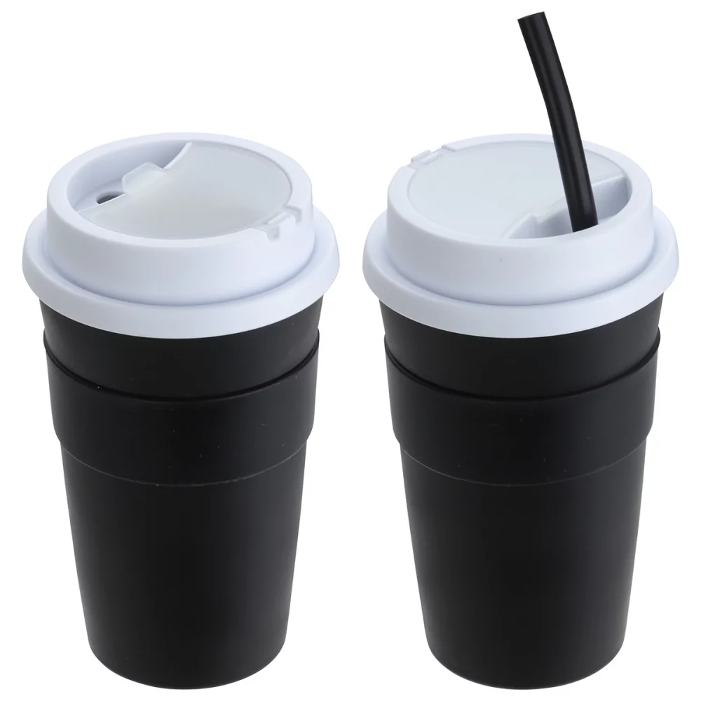 Tasse à café Bistro de 14 oz avec manchon en silicone + paille
