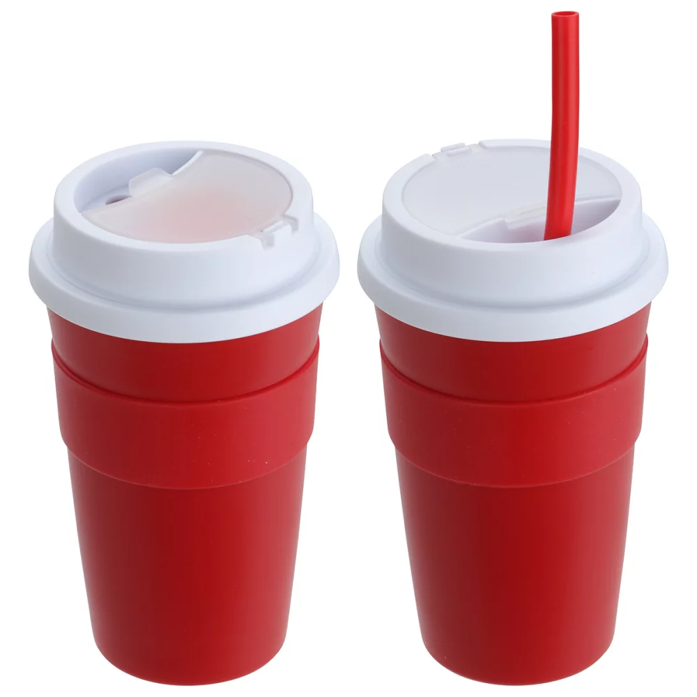 Tasse à café Bistro de 14 oz avec manchon en silicone + paille