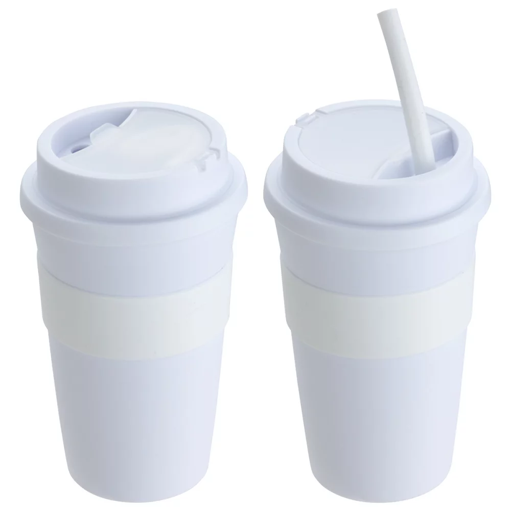 Bistro 14 oz Coffee Cup with Silicone Sleeve + Straw