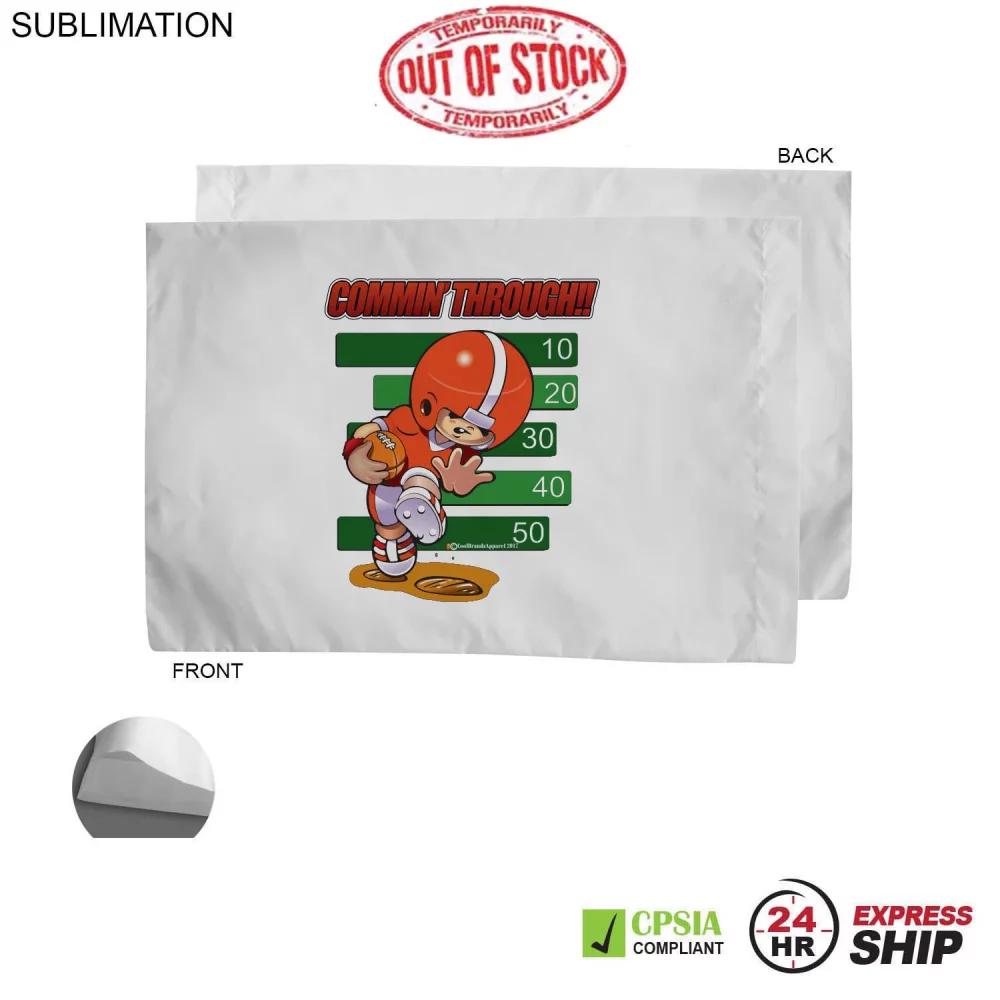 24 Hr Express Ship - Poplin White Pillowcase, 33x21, 2" End Hem, Fits standard pillow, Sublimated