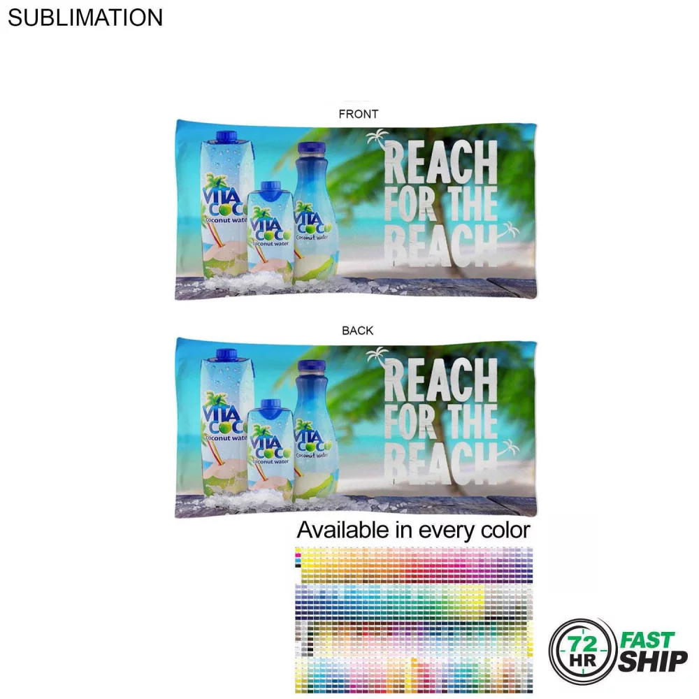 Livraison rapide en 72 heures - Serviette de piscine en microfibre absorbante Dri-Lite Terry, 20x40, sublimée.