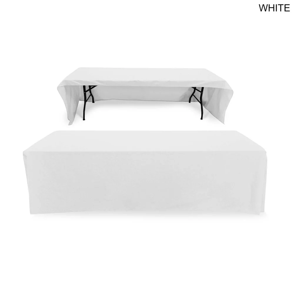 24 Hr Express Ship - Sublimated Table Cloth for 8' Table, Drape Style, 3 sided, Open Back