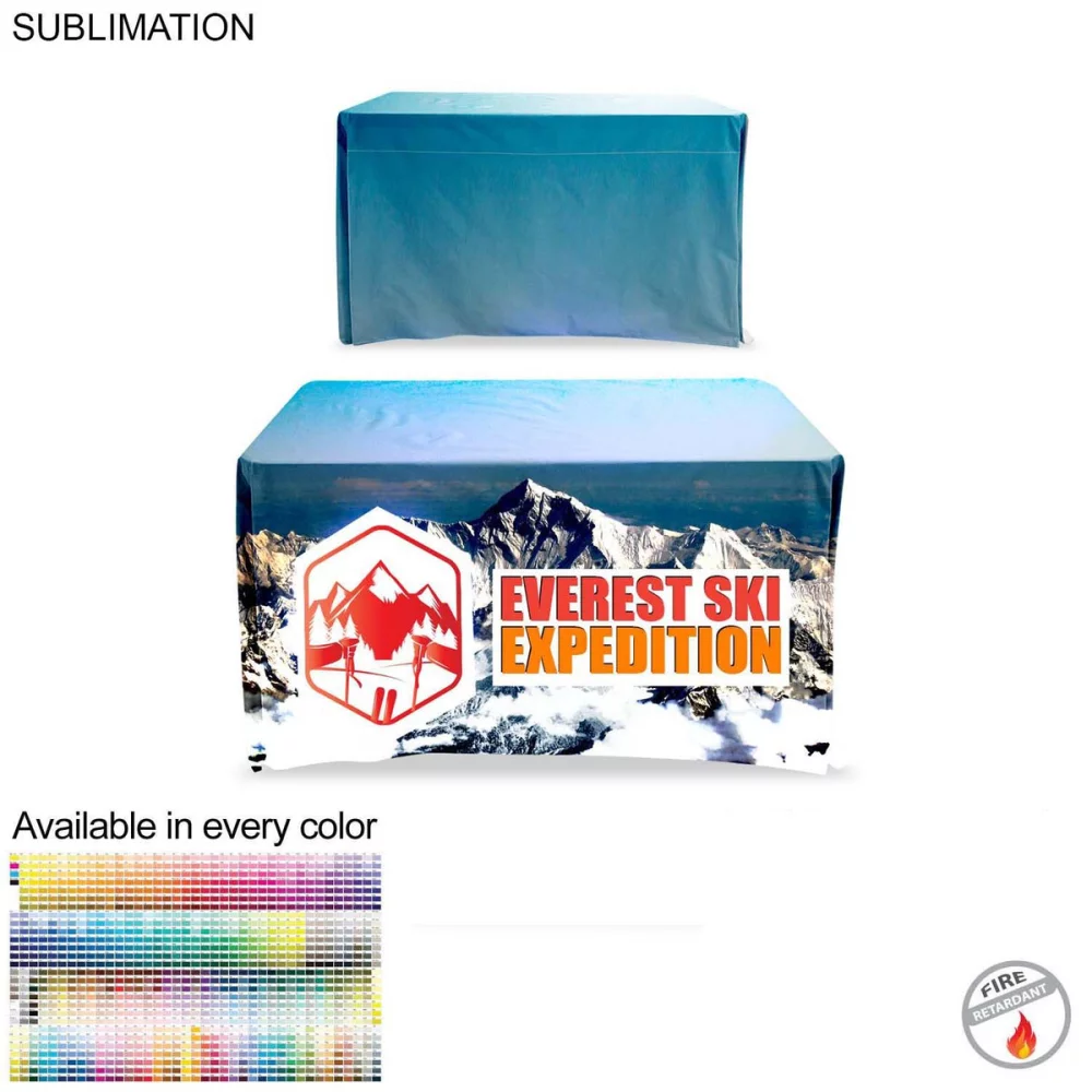 Sublimated Table Cloth for 4' table, Drape style, 4 sided, Closed Back