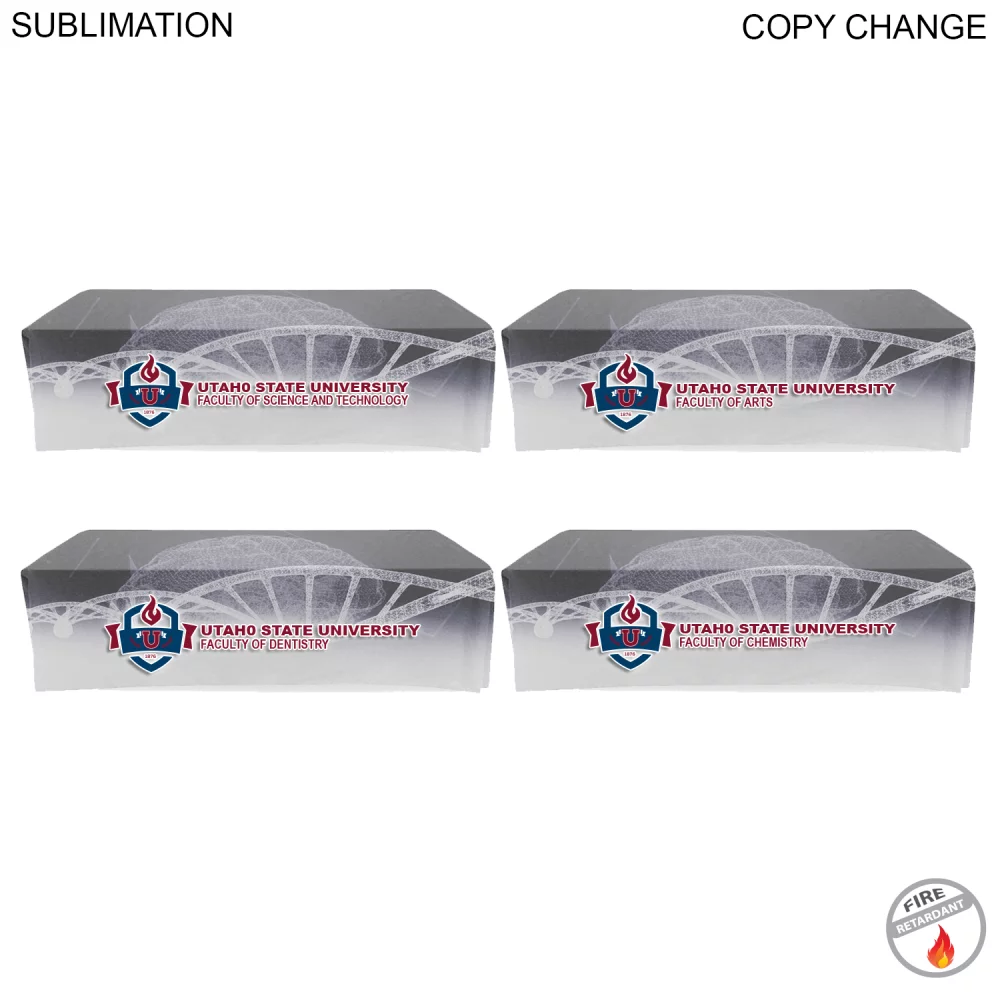 Faculty Table Cloth for 8' table, Drape style, 4 sided, Closed Back, Have different Faculty names