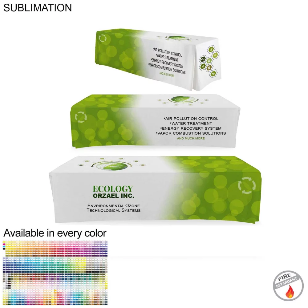 Sublimated Table Cloth for 10' table, Drape style, 4 sided, Closed Back