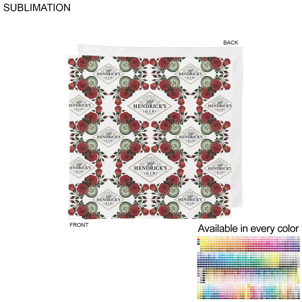 Branding Bandana, 22x22, Sublimated Edge to Edge 1 side