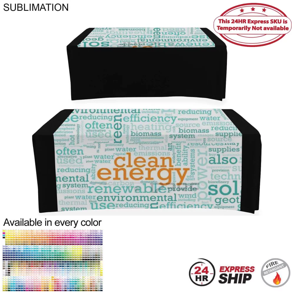 24 Hr Express Ship - Sublimated Wider Table Runner, 60x60, Covers Front and Top of the table