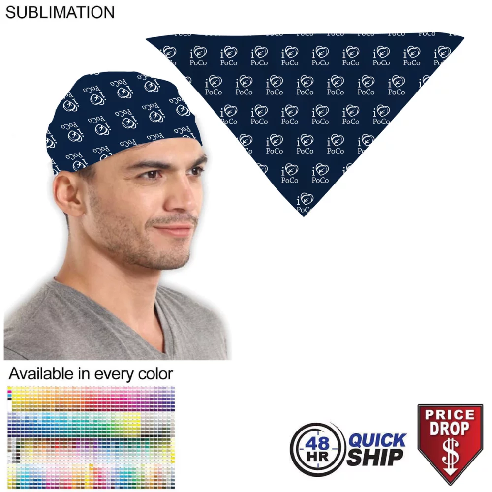 48 Hr Quick Ship - Triangle Bandana, 32x22x22, Stitched Edges, Sublimated Edge to Edge