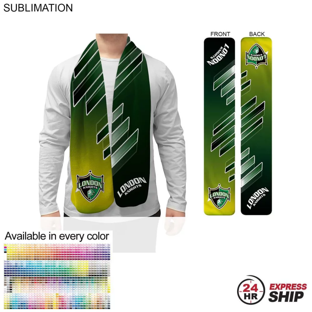 24 Hr Express Ship - Ultra Soft and Smooth Microfleece Scarf, 8x60, Sublimated BOTH sides