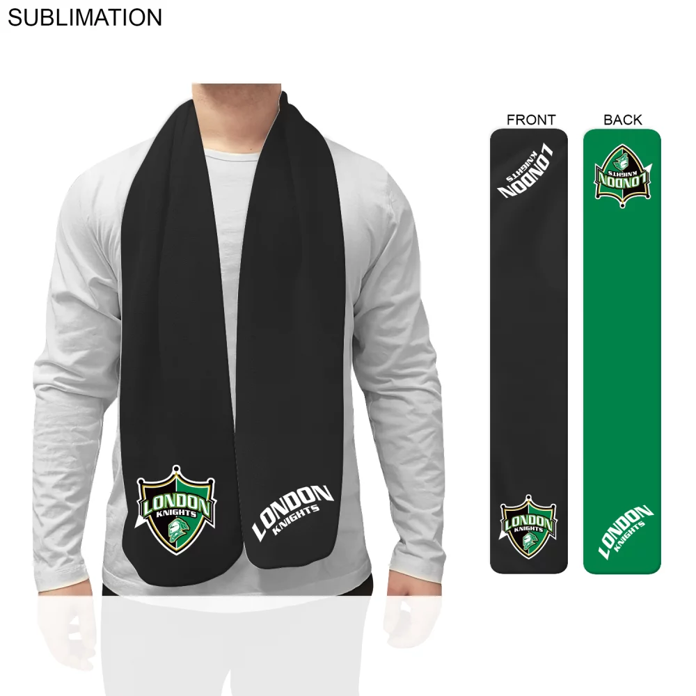 Colored Microfleece Scarf, 8x60, Ultra Soft and Smooth, Sublimated Edge to Edge BOTH sides
