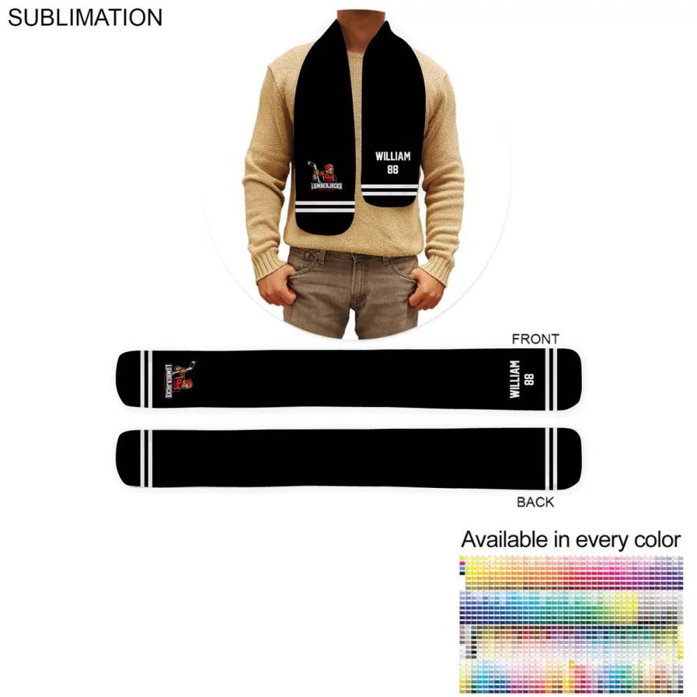 Écharpe d'équipe en microfibre ultra douce et lisse, 6x50, bord sublimé des deux côtés.