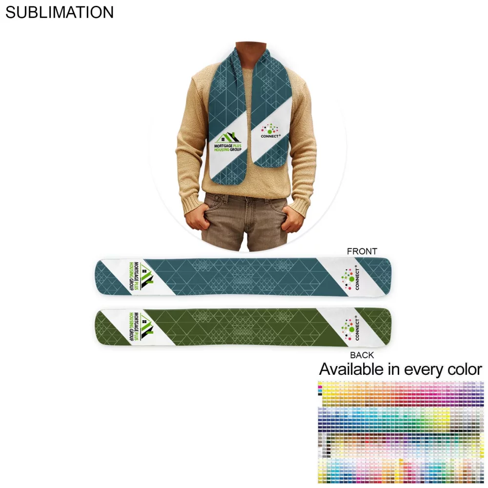 2-Tone Microfleece Scarf, Ultra Soft and Smooth, 6x50, Sublimated Edge to Edge BOTH sides