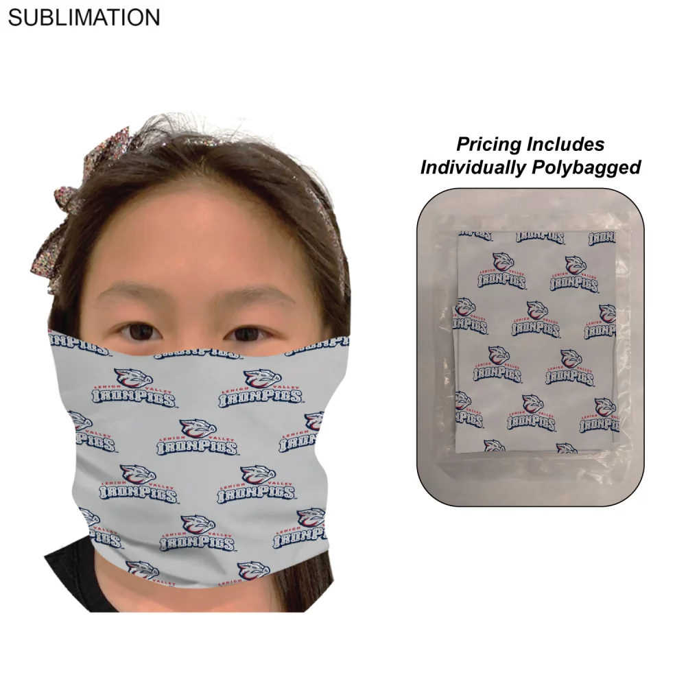 Cache-cou tubulaire pour jeunes masques faciaux, emballés individuellement.