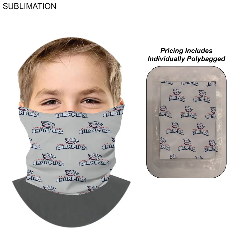 Cache-cou tubulaire pour jeunes masques faciaux, emballés individuellement.