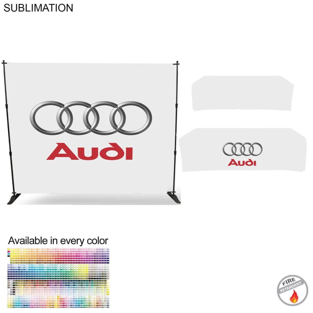 Tradeshow Booth Package Deluxe, 10' Expanding Display and 8' Sublimated PREMIUM Tablecloth